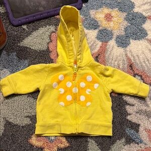 Carter's Bright Yellow Hoodie with Polka Dot Butterfly SZ 3MO